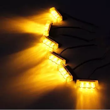 Янтарный 18 светодиодный аварийный автомобиль решетка стробоскоп вспышка предупреждающие огни желтый