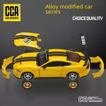Янтарный цвет 1:42 Ford Mustang GT 2018 Alloy Sedan Sports Car Model - Modified Edition