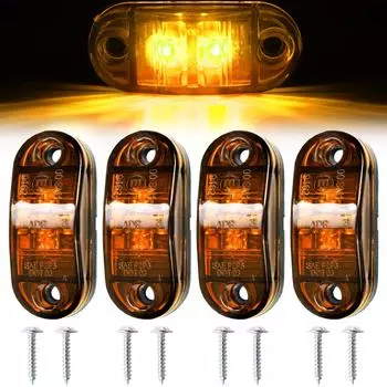 Янтарный светодиодный боковой габаритный фонарь, водонепроницаемый внешний индикатор грузовика, 4 шт., для лодочных прицепов, кемперов, габаритных фонарей, аксессуары 2.6 x1.1 x0.7 оранжевый