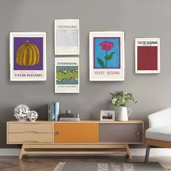 Яёи Кусама художественная выставка плакаты и принты галерея настенные художественные фотографии музей холст живопись для гостиной домашний декор 21cm30cm NoFrame