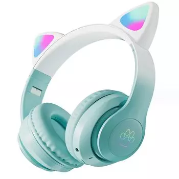 YaPanda Милые кошачьи ушки Bluetooth Сверхдлинный режим ожидания Светодиодный светильник Размер включает проводной и совместимый со многими японскими инструкциями В комплект входит руководство по эксплуатации зелёный