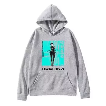 Япония Аниме Кайдзю Нет. 8 Hoshina Soushirou Графический принт с капюшоном для мужчин и женщин Манга толстовки модный пуловер Harajuku мужской свитшот XS серый