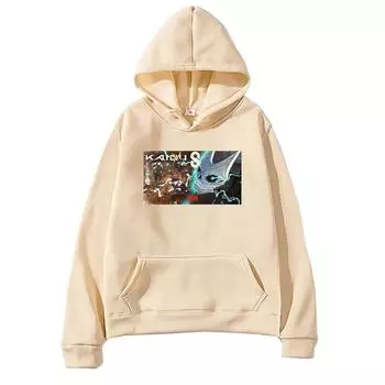 Япония Аниме Кайдзю Нет. 8 крутых принтованных мужских и женских толстовок, повседневная уличная одежда, классический простой пуловер, толстовка Harajuku XS хаки