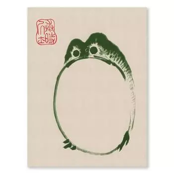 Япония Хадзимэ Мацумото Зеленая лягушка Настенное искусство Ретро Трендовый Укиё-э Лягушка Ксилография Постер Галерея Гостиная Холст Живопись 21cm30cm NoFrame