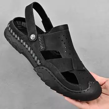 Япония Harajuku известный бренд отзывает высококачественные сандалии мужские новые туфли для пляжа с отверстиями для ног 38