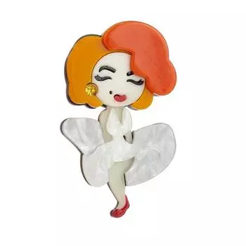Япония и Южная Корея Нишевая мода Простая мультяшная акриловая версия Q Monroe аксессуары Брошь Милая декоративная партия корсажей
