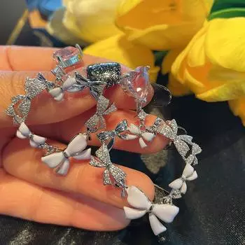 Япония и Корея Маленький Свежий Синий Капельный Бант Розовый Любовь Япония и Корея Сладкий Весенний Ухо Девушка