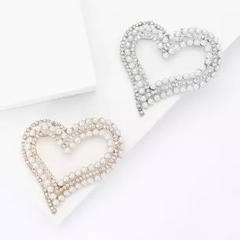 Япония и Корея Универсальный Креативный Сплав Жемчуг Любовь Брошь Модный Мультфильм Женский Костюм Кардиган Корсаж Ювелирные Изделия Булавка