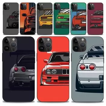 Япония JDM спортивные автомобили комиксов чехол для телефона iphone15 14 13 12 11 Pro Max Mini X 7 8 мягкий чехол iPhone15pro