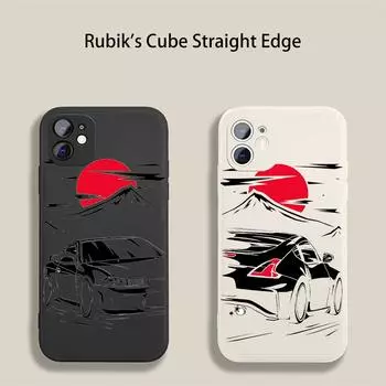 Япония JDM спортивные автомобили мужской оригинальный квадратный жидкий силиконовый чехол для телефона для iPhone 14 11 12 13 Pro Max X XS XR 7 8 Plus чехол iPhone 14 Pro
