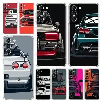 Япония JDM спортивный автомобильный чехол для телефона для Samsung Galaxy S22 S21 S20 FE Ultra 5G S10 S10E S9 S8 Plus Note 10 20 прозрачный силиконовый чехол Samsung S9