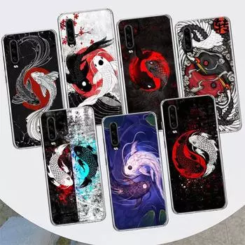 Япония Koi Fish Yin Yang Art чехол для телефона для Huawei P30 P20 P10 P40 P50 Pro Mate 20 40 30 10 Lite популярные Fundas Art Gift Co Huawei P30