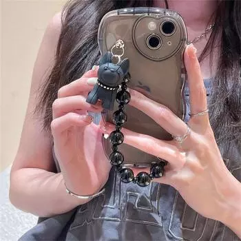 Япония милый 3d бульдог браслет из бисера прозрачный чехол для телефона для Iphone 13 12 11 Pro Xs Max X Xr креативный противоударный мягкий чехол For iPhone XS Max