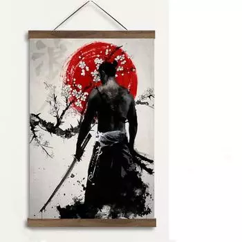 Япония Самурай Аниме Плакат Абстрактное Настенное Искусство Бусидо Холст Картина Японские Воины Портретная Картина Печать Домашний Настенный Декор Без Рамки 21*30cm