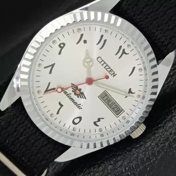 ЯПОНИЯ 8200 МУЖСКИЕ АВТОМАТИЧЕСКИЕ CITIZEN ВОССТАНОВЛЕННЫЕ АРАБСКИЕ СЕРЕБРЯНЫЕ ЧАСЫ С ЦИФЕРБЛАТОМ a426229-2 RL620c-a426229