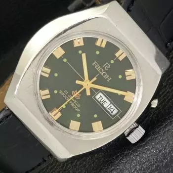 ЯПОНИЯ МУЖСКИЕ ЧАСЫ RICOH R31 АВТОМАТИЧЕСКИЕ С ДНЕМ И ДАТОЙ ЗЕЛЕНОГО ЦИФЕРБЛАТА a431959-2 R109-a431959