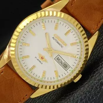 ЯПОНИЯ СТАРЫЕ 8200 МУЖСКИЕ АВТОМАТИЧЕСКИЕ ЧАСЫ CITIZEN ВОССТАНОВЛЕННЫЕ С БЕЛЫМ ЦИФЕРБЛАТОМ a426141-2 RL-a426141