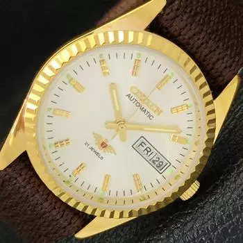 ЯПОНИЯ СТАРЫЕ 8200 МУЖСКИЕ АВТОМАТИЧЕСКИЕ CITIZEN ВОССТАНОВЛЕННЫЕ СЕРЕБРЯНЫЕ ЧАСЫ a426117-2 RL-a426117