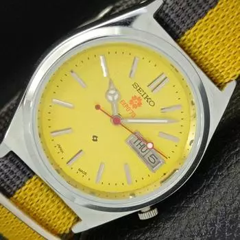 ЯПОНИЯ ВОССТАНОВЛЕННЫЕ МУЖСКИЕ АВТОМАТИЧЕСКИЕ ЧАСЫ SEIKO EXPO 70 7009A С ЖЕЛТЫМ ЦИФЕРБЛАТОМ a426434-2 RL-a426434