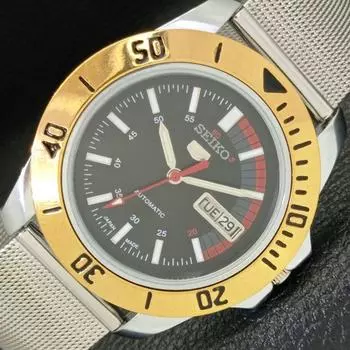 ЯПОНИЯ ВОССТАНОВЛЕННЫЕ SEIKO 5 МУЖСКИЕ 6309A АВТОМАТИЧЕСКИЕ НАРУЧНЫЕ ЧАСЫ С ЧЕРНЫМ ЦИФЕРБЛАТОМ a426519-2 RL-a426519