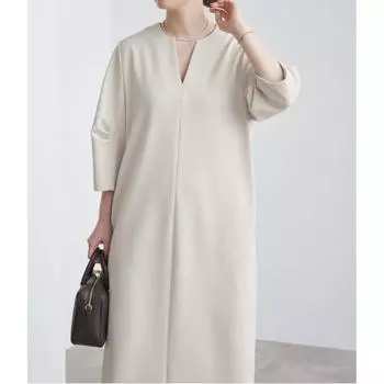 Японская элегантность темперамент однотонное платье с V-образным вырезом и длинными рукавами осень one size fits all