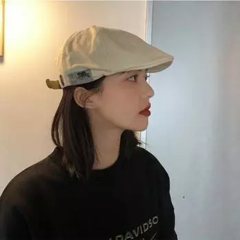 Японская Ами Кадзи ретро литературная и художественная личность шляпа вперед кепка солнцезащитный козырек однотонный простой берет женский M56-58cm хаки