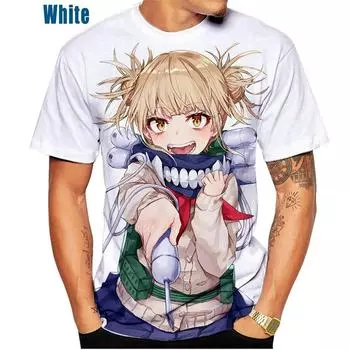 Японская аниме-девушка Химико Тога Мужская женская модная тонкая футболка с 3D-принтом Повседневный топ с круглым вырезом Мужская одежда больших размеров S