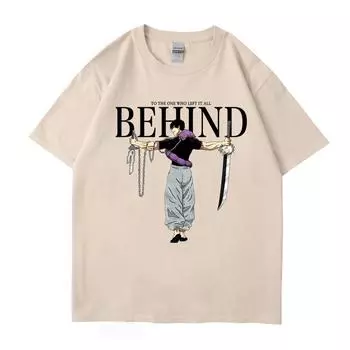 Японская аниме-футболка с принтом дзюдзюцу кайсен в винтажном стиле, уличная футболка с графическим принтом в стиле Харадзюку, летняя хлопковая футболка с коротким рукавом S
