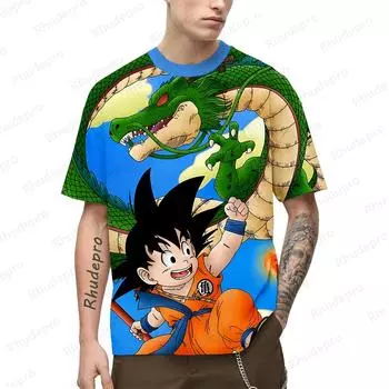 Японская аниме-футболка Super Saiya для мужчин Y2k Goku с коротким рукавом для детей и мужчин 100-5XL 2024 Футболки свободного покроя, модная уличная одежда L