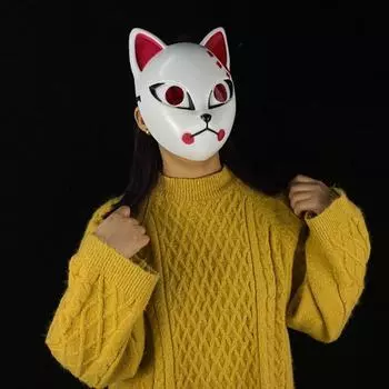 Японская аниме-маска для косплея Demon Slayer, маска кролика True Rice на половину лица, лиса