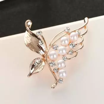 Японская бриллиантовая бабочка брошь женская премиум жемчужная брошь антибликовая булавка костюм аксессуары