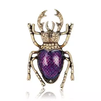 Японская брошь со стразами в виде жука-носорога для женщин и мужчин, ювелирные изделия унисекс, подарки, модные эмалированные металлические броши с животными, булавки