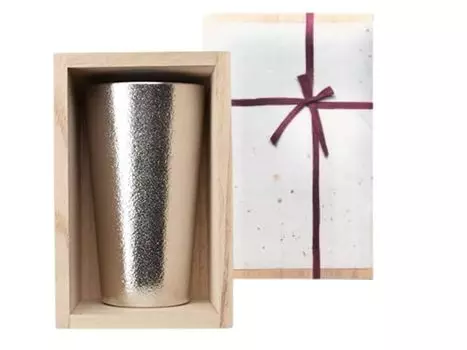 Японская бумажная кружка для пива в коробке из павловнии 270 мл [упаковка Nousaku]