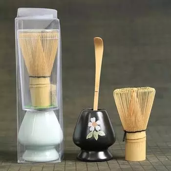 Японская церемония бамбуковый венчик для чая матча практичная кофемолка щетки чайные принадлежности с ложкой щетка для зеленого чая кофе инструмент Часен