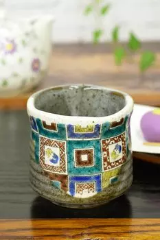 Японская чайная чашка Кура Стильная чайная чашка Кутани с каменным узором Чайная чашка Керамическая японская посуда Сделано в Японии