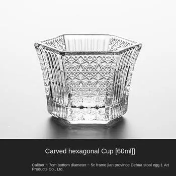 Японская чашка для чая из легкого шестиугольного хрустального стекла Ishizuka Nizu, чашка для чая, чашка для виски, сакэ, одинарная чашка Master Cup 60ml