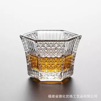 Японская чашка для чая из легкого шестиугольного хрустального стекла Ishizuka Nizu, чашка для чая, чашка для виски, сакэ, одинарная чашка Master Cup 60ml