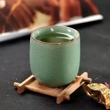 Японская чашка Longquan цвета селадона, чайный сервиз кунг-фу, керамическая креативная офисная чашка для воды, фарфоровая чашка ручной работы, подарочная посуда для напитков
