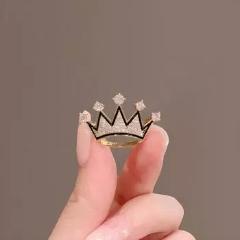 Японская черная кромка бриллиантовая маленькая корона брошь высокого класса женственная универсальная корсажная застежка-булавка для костюма с защитой от света