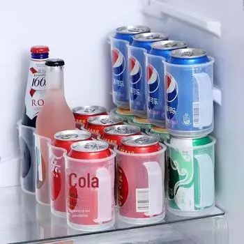 Японская четырехсекционная прозрачная стойка для хранения напитков с ручкой для холодильников прозрачный белый