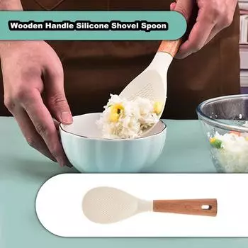 Японская деревянная ручка силиконовая лопатка ложка многофункциональная лопатка для пищевых добавок One Size