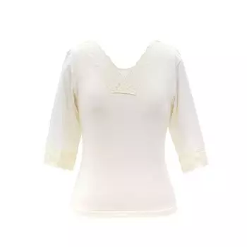 Японская длина нижнего белья кружева длина нижнего белья Toray Cold для изоляции формальный японский ML [NISHIORI] Heat + Fit 3/4 рубашка, рукава, рубашка,