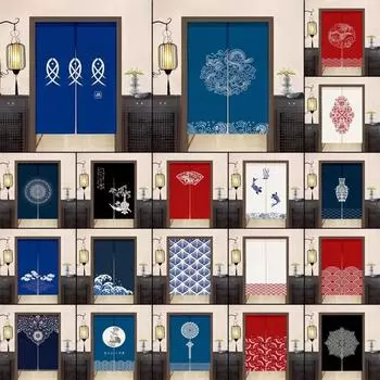 Японская дверь занавеска Рыба Суши Магазин Izakaya Дверь Подвесная Полузанавеска Затемняющая Непрозрачная Noren Дверь Занавеска Домашние Перегородки 70x90cm