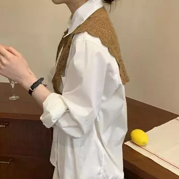 Японская Фея Энергия Пасторальная Студенческая Кружевная Шаль Женская Маленькая Жилетка С Юбкой Пустой Шарф Завязанный Поддельный Воротник Average size