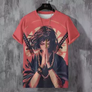 Японская футболка для мужчин Футболки с изображением механических персонажей Футболки с коротким рукавом и принтом Футболки для активного отдыха Мужская одежда больших размеров Топы S