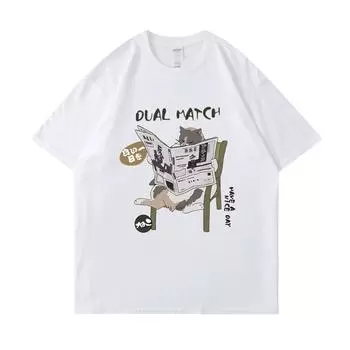 Японская футболка Harajuku женская уличная одежда смешная аниме мультяшная футболка 2024 мужская хлопковая футболка топы футболки хип-хоп S