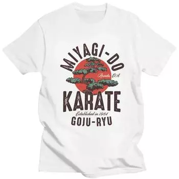 Японская футболка кунг-фу Miyagi Do Inspired Karate Kid футболка с принтом женская унисекс винтажная футболка Cobra Kai Повседневная футболка Tpos с короткими рукавами 4XL