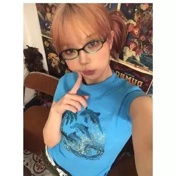 Японская футболка со стразами Y2k, винтажные футболки с ромбовидным принтом Харадзюку, дрянная синяя футболка с эстетикой 2000-х годов, гранж S синий