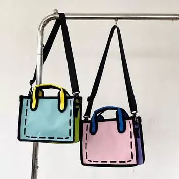 Японская холщовая сумка Ins в стиле аниме, женская сумка с 2D3D анимацией 3D, ручная сумка для обеда, сумка-мессенджер на одно плечо