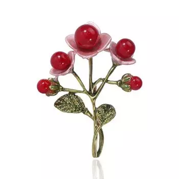 Японская и корейская серия цветов Корсаж Женское пальто Свитер Жемчужная Цветочная Брошь Расписанные вручную Ретро Аксессуары красный